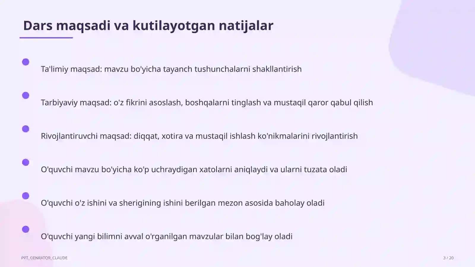 Rus tilida kelishiklar tizimi: umumlashtirish (6-sinf) 3