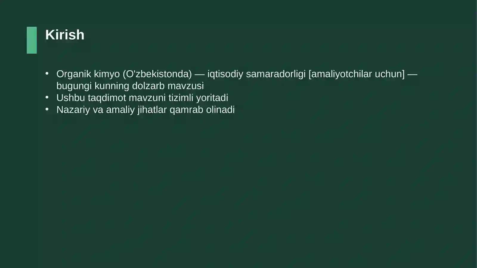 Organik kimyo (O'zbekistonda) — iqtisodiy samaradorligi [amaliyotchilar uchun] 3