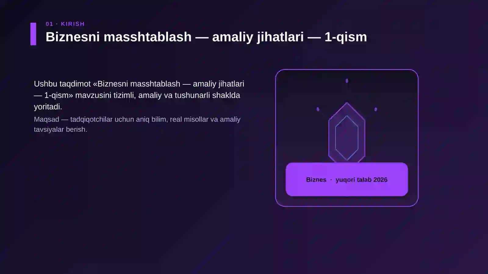 Biznesni masshtablash — amaliy jihatlari — 1-qism 3