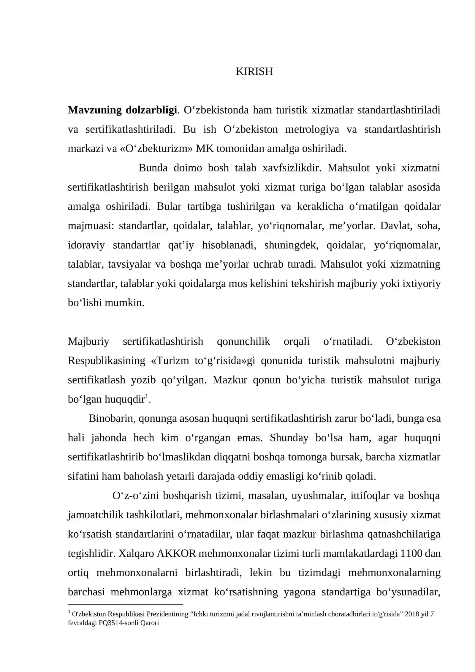 O'zbekistonda turizm xizmatlarini litsenziyalash va tartibga solish 3