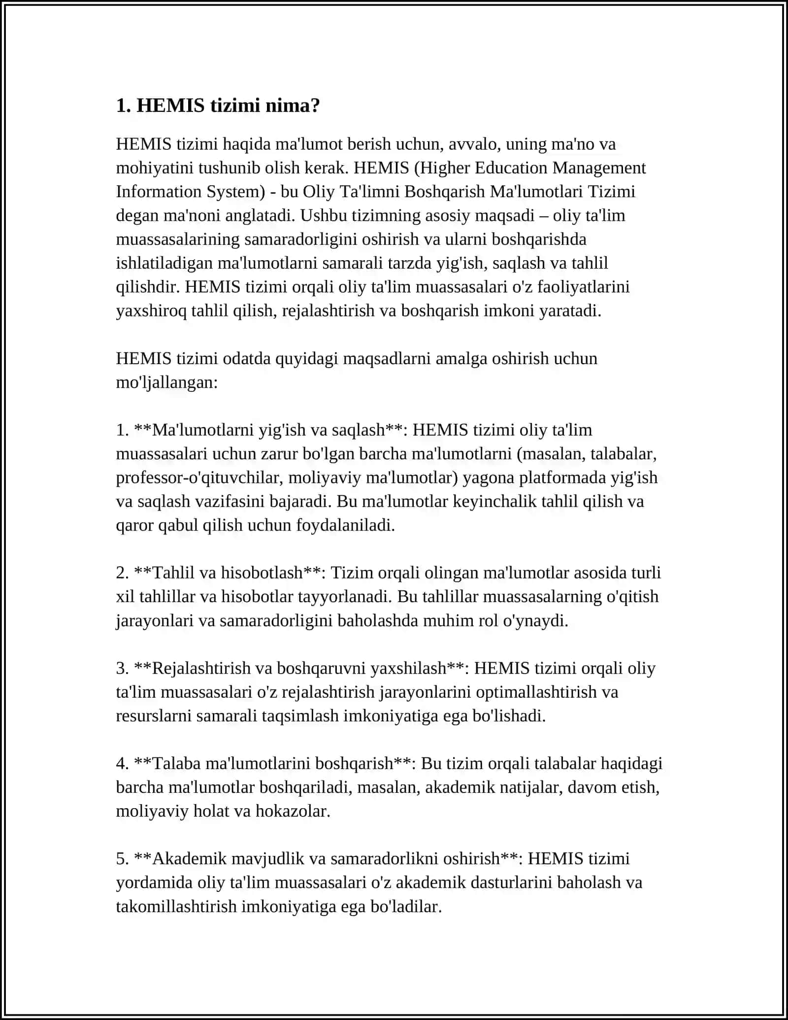 HEMIS OTM AXBOROT TIZIMI VA UNDAN FOYDALANISH 3