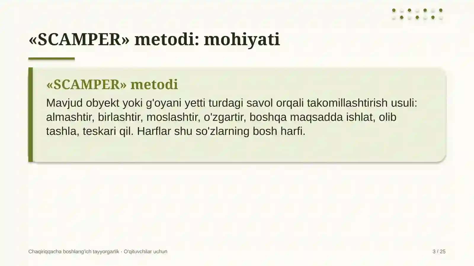 chaqiriqqacha boshlang'ich tayyorgarlik darslarida scamper metodidan foydalanish 2575 3