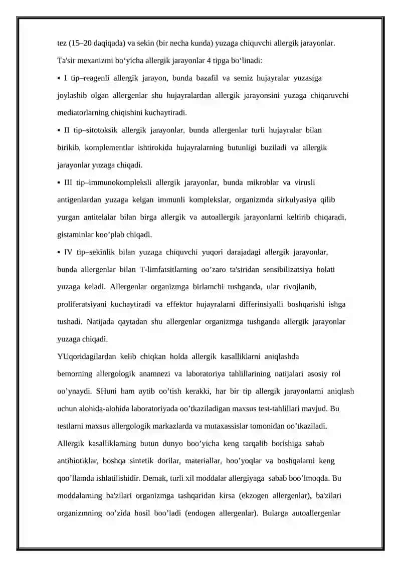 ALLERGIYA SIMPTOMLARI VA ULARNI DAVOLASHDA FARMATSEVTIK YORDAM 3