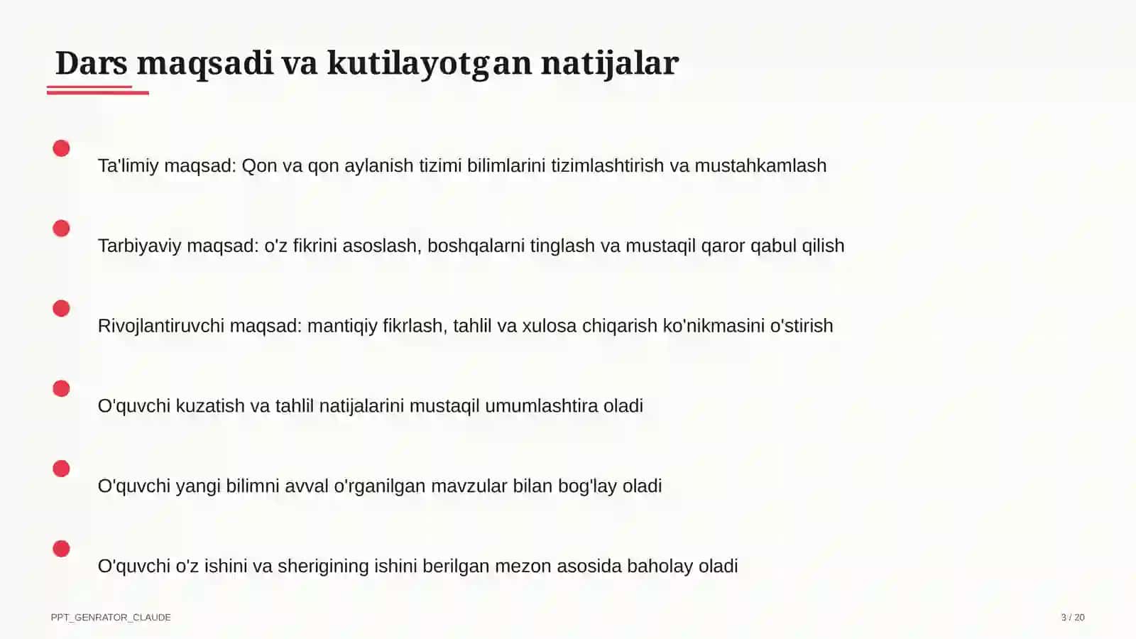 Qon va qon aylanish tizimi (8-sinf) 3