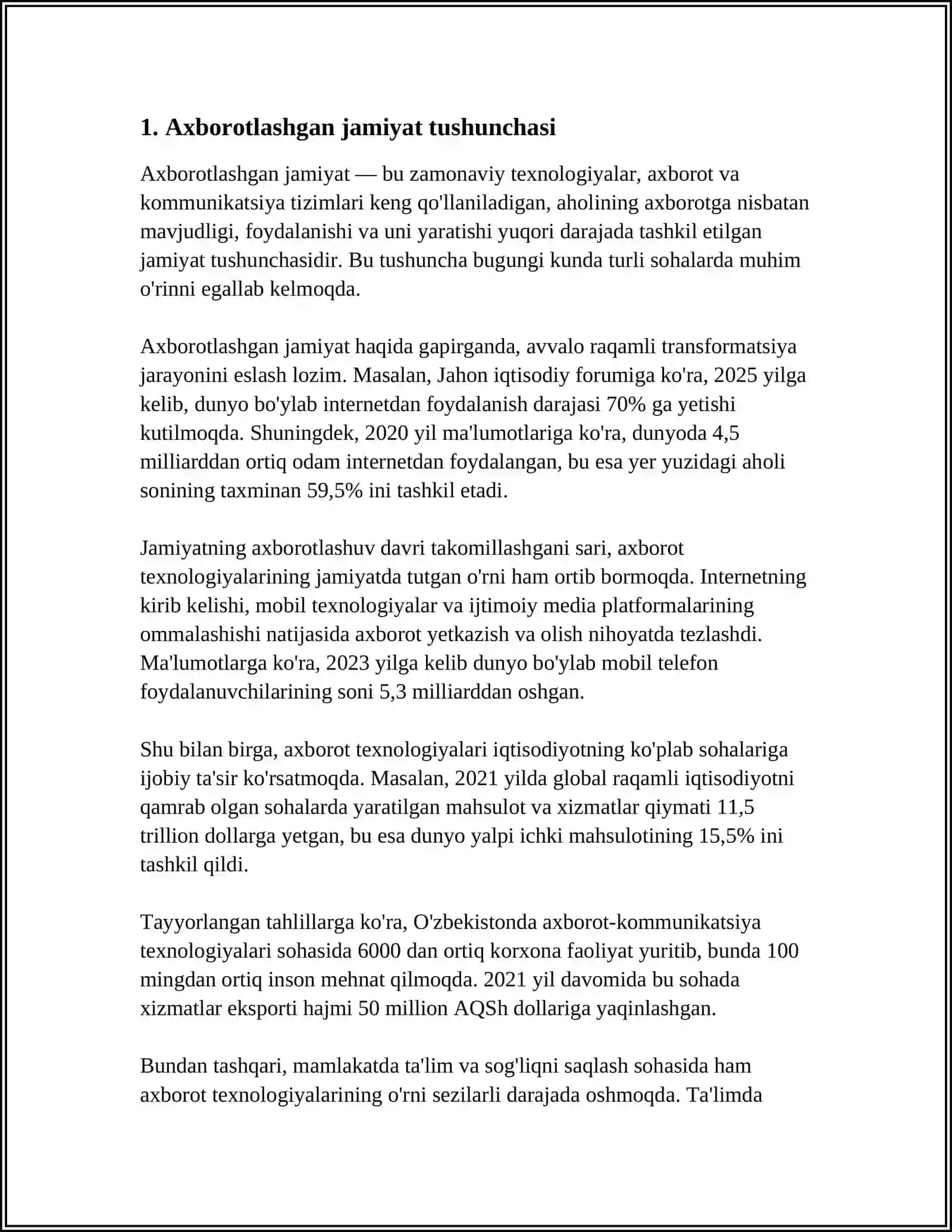 AXBOROTLASHGAN JAMIYAT – SIVILIZATSIYA TARAQQIYOTINING YANGI TARIXIY BOSQICHLARI 3