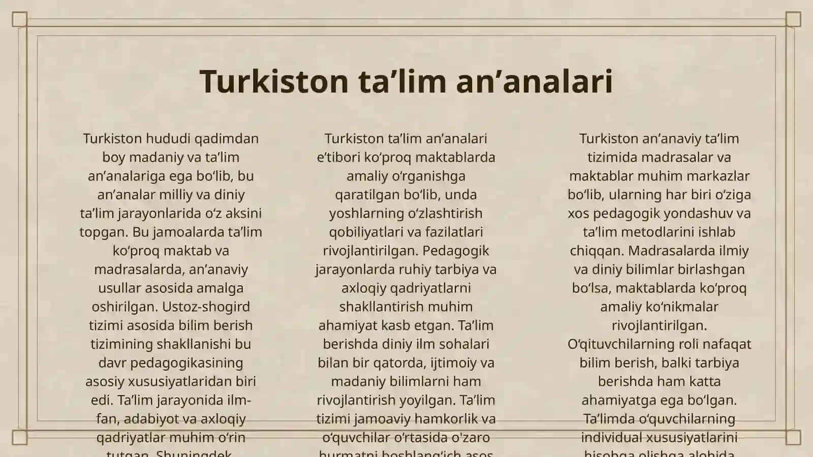 TURKISTON OʻLKASIDA PEDAGOGIK FIKR TARAQQIYOTI 3