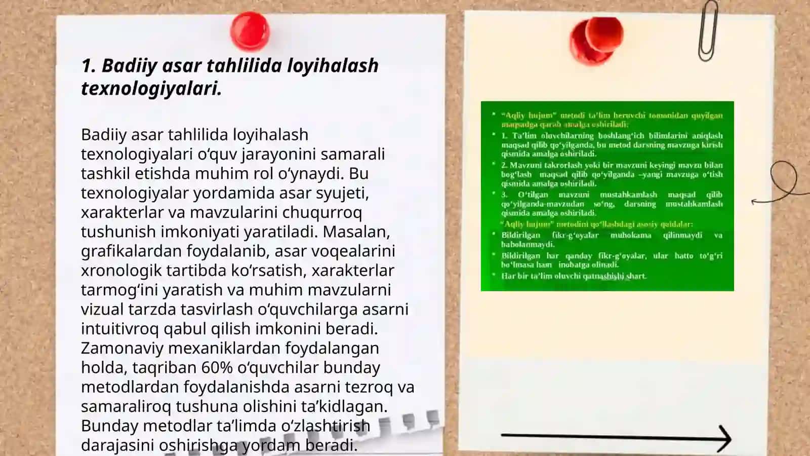 Badiiy asar tahlili jarayonida loyihalash va rivojlantiruvchi ta'lim texnologiyalarining o'rni va ahamiyati 3