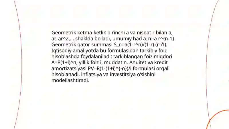 Iqtisodiyotda sonli ketma ketliklarning qoʻllanilishi 3