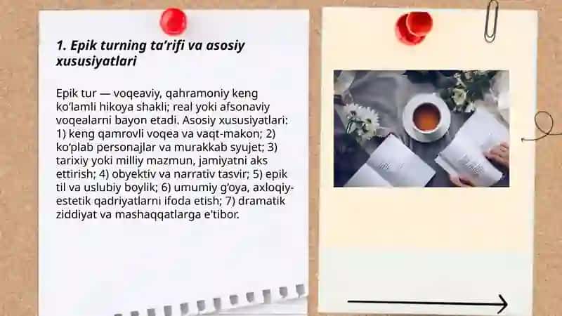 Epik tur va uning janrlari 3