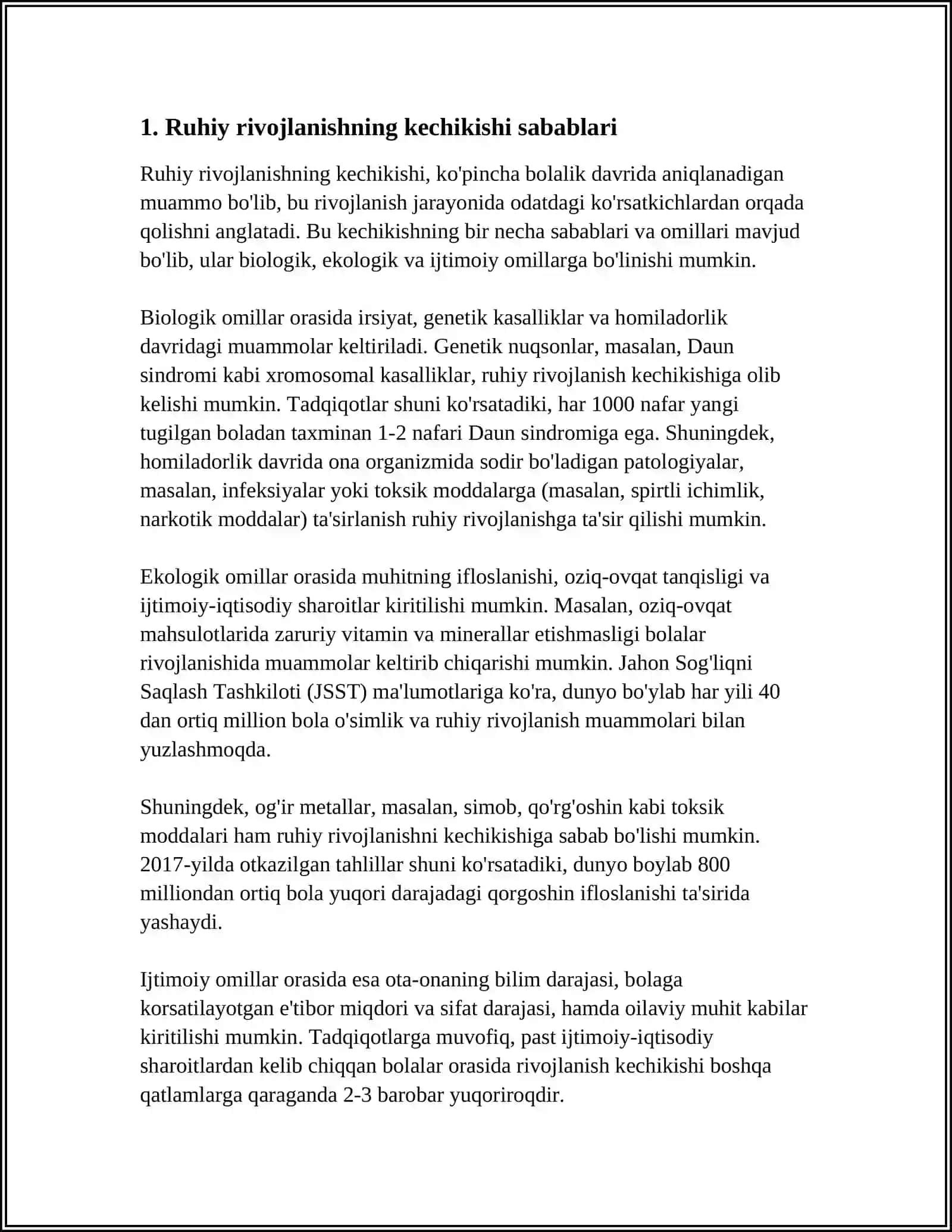 RUHIY RIVOJLANISHI SUSTLASHGAN BOLALAR TAʼLIM TARBIYASI 3