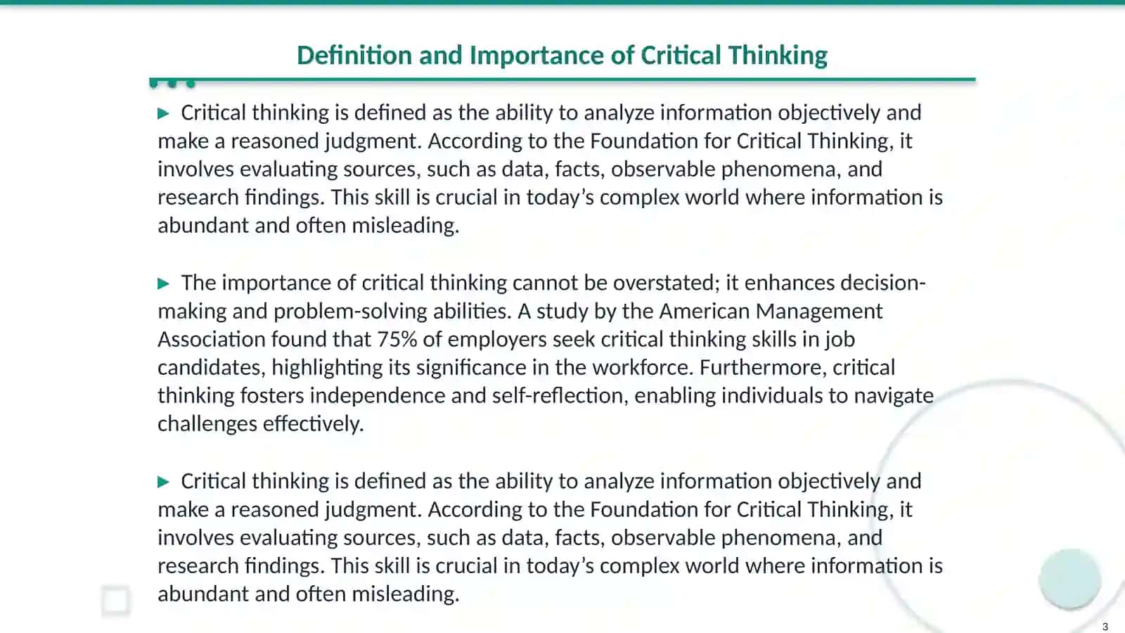 Critical Thinking 3