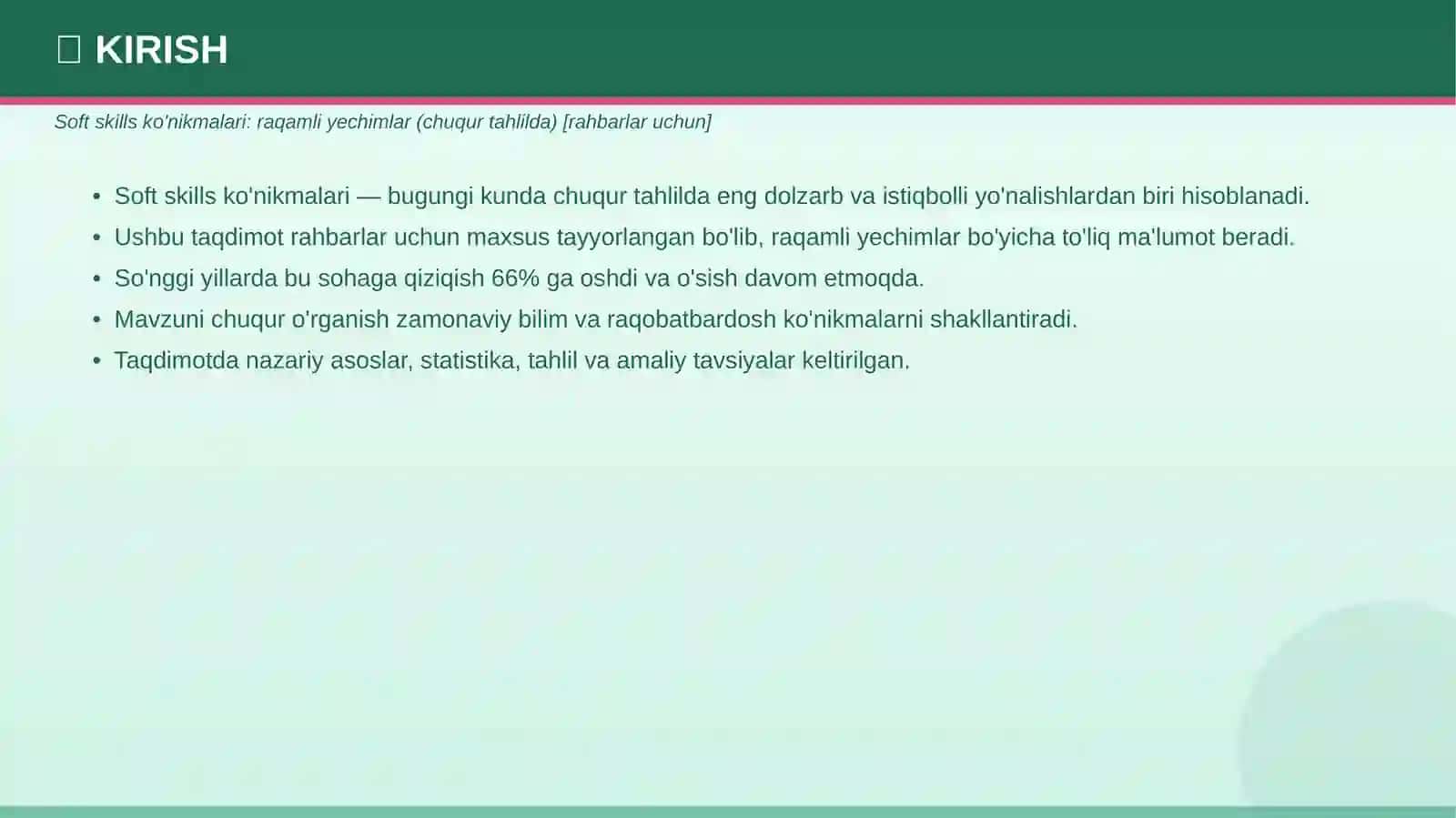SOFT SKILLS KO'NIKMALARI 3