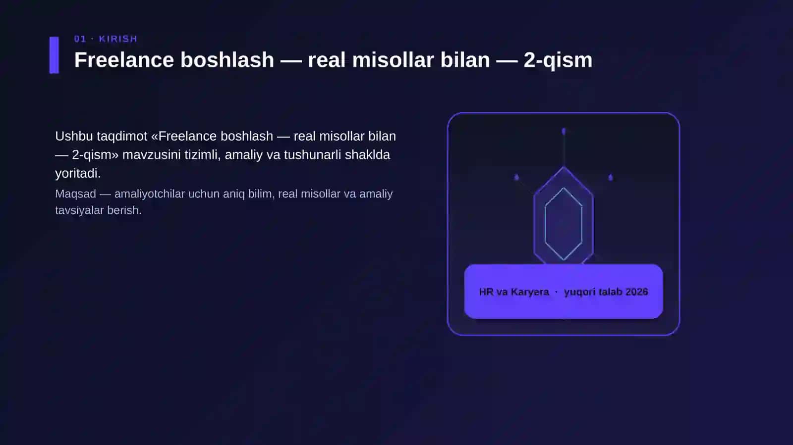 Freelance boshlash — real misollar bilan — 2-qism 3