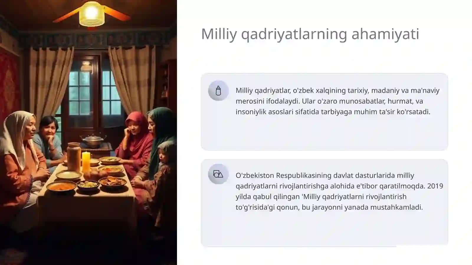 Boshlang'ich talim pedagogikasi fanidan Milliy qadriyat va an’analar orqali o’quvchilarni tarbiyalash yollari 3