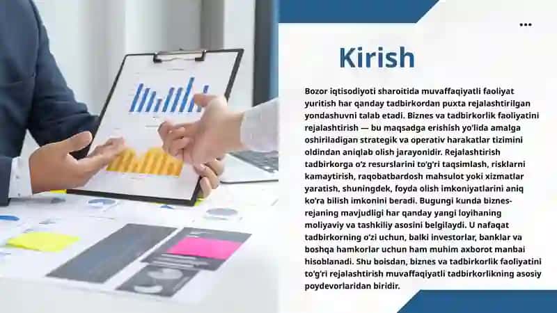 Biznes va tadbirkorlik faoliyatini rejalashtirish 3