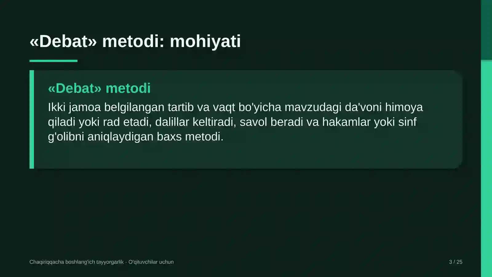 chaqiriqqacha boshlang'ich tayyorgarlik darslarida debat metodidan foydalanish 7045 3