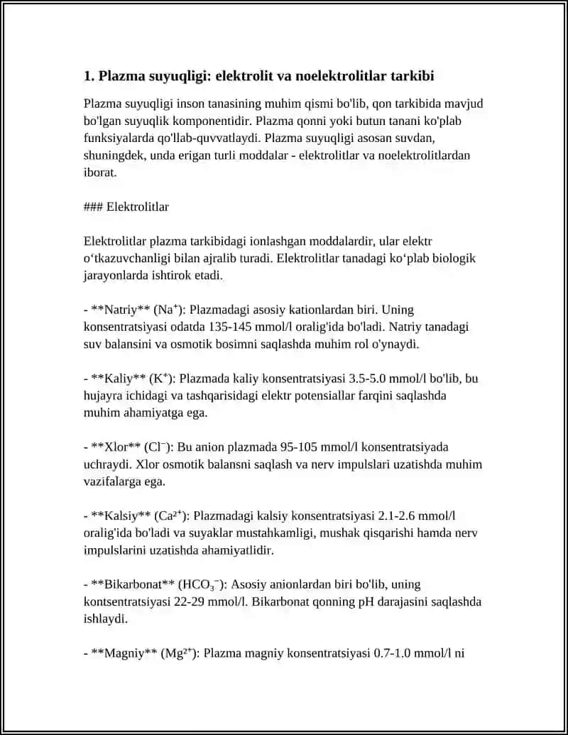 ORGANIZMNING BIOLOGIK SUYUQLIKLARI ELEKTROLIT VA NOELEKTROLITLAR ERITMALARI SIFATIDA 3