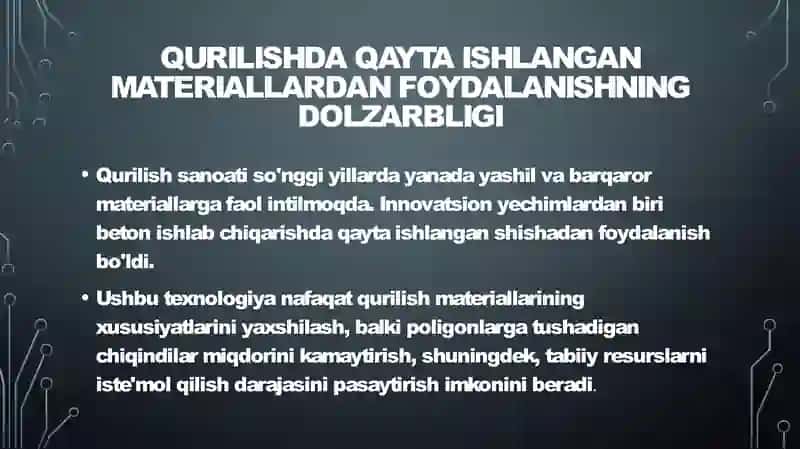 Shishachiqindilariasosidabetonishlabchiqarishvauningekologiyagata'siri 3