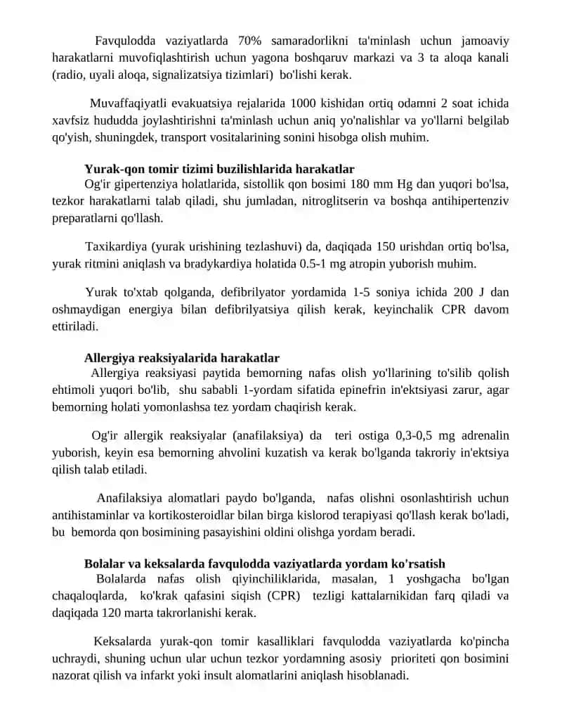 Favqulodda vaziyatlarda xodimlarning chora tadbirlari 3