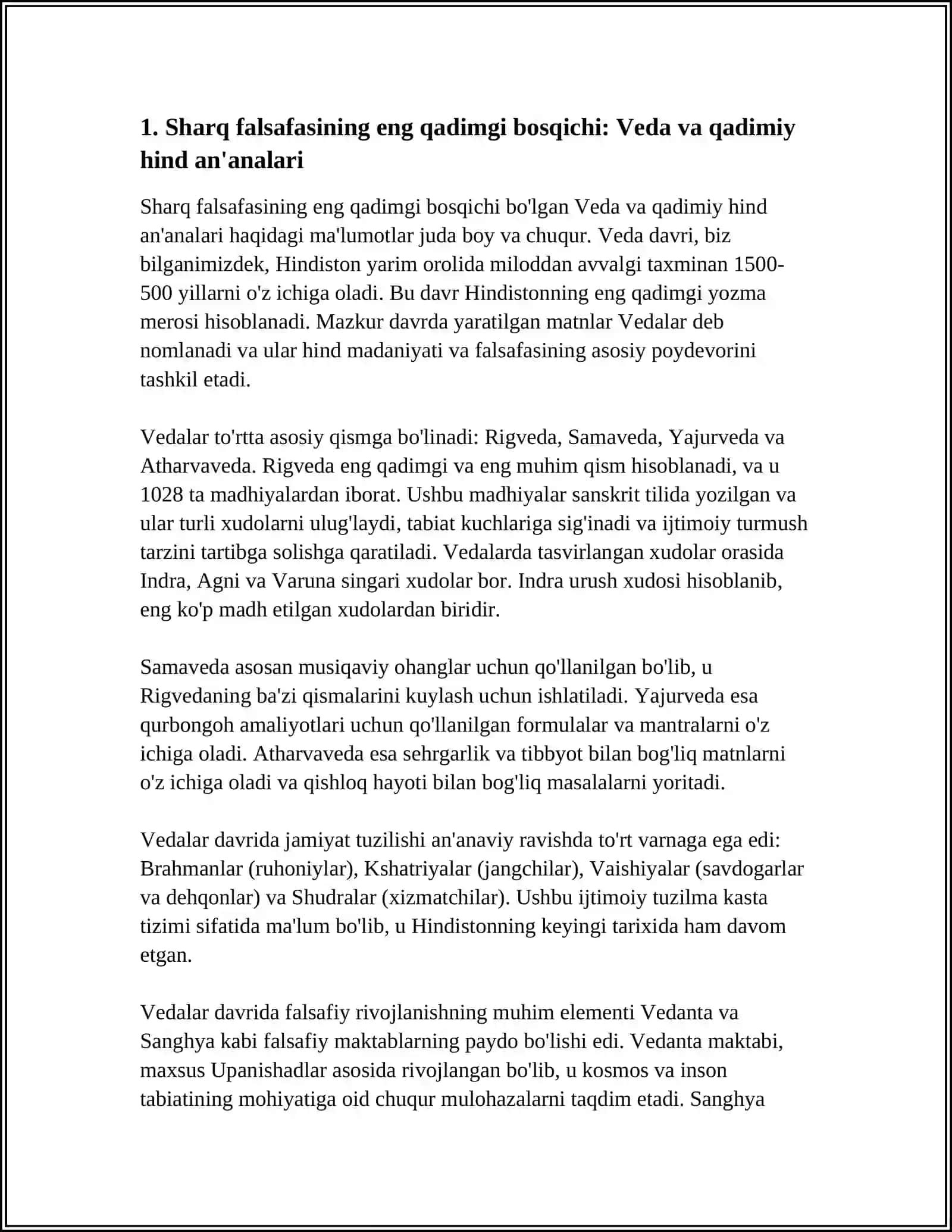 Sharq falsafasining eng qadimgi bosqichi: Veda va qadimiy hind an'analari 3