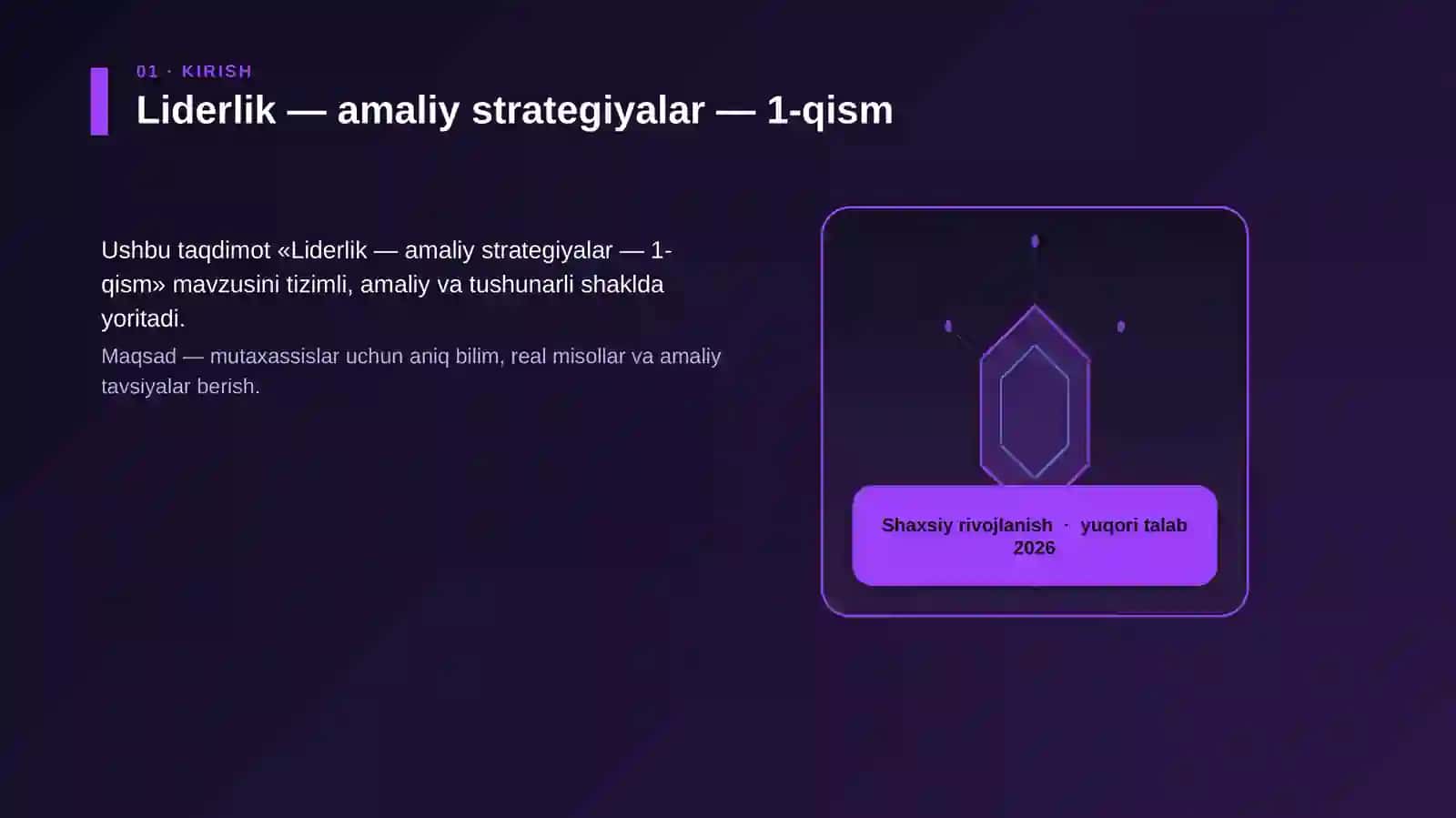 Liderlik — amaliy strategiyalar — 1-qism 3