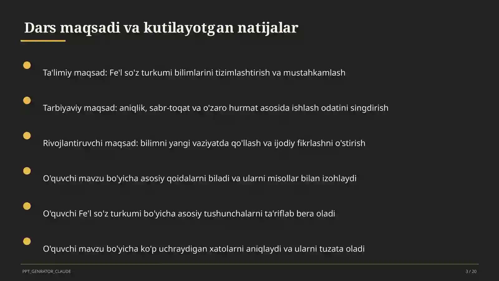 Fe'l so'z turkumi (3-sinf) 3