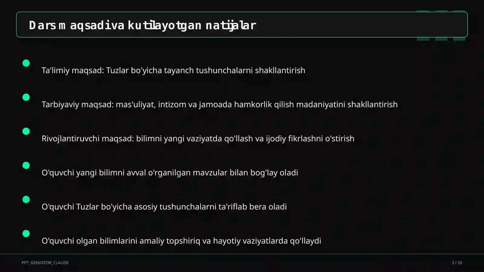 Tuzlar (8-sinf) 3