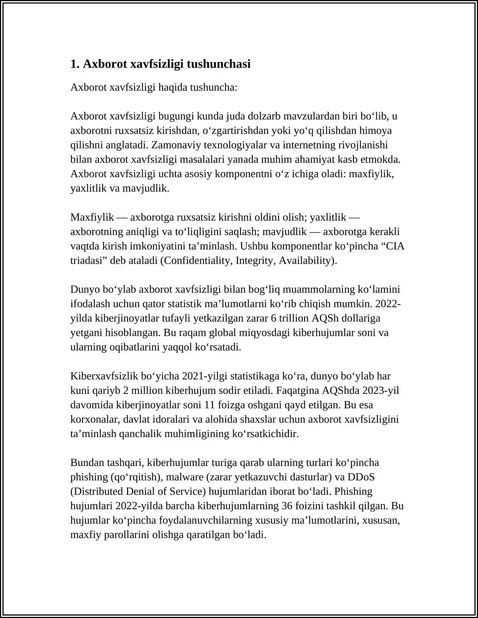 AXBOROT XAVFSIZLIGINI TAʼMINLASHNING GʻOYAVIY NAZARIY ASOSLARI 3