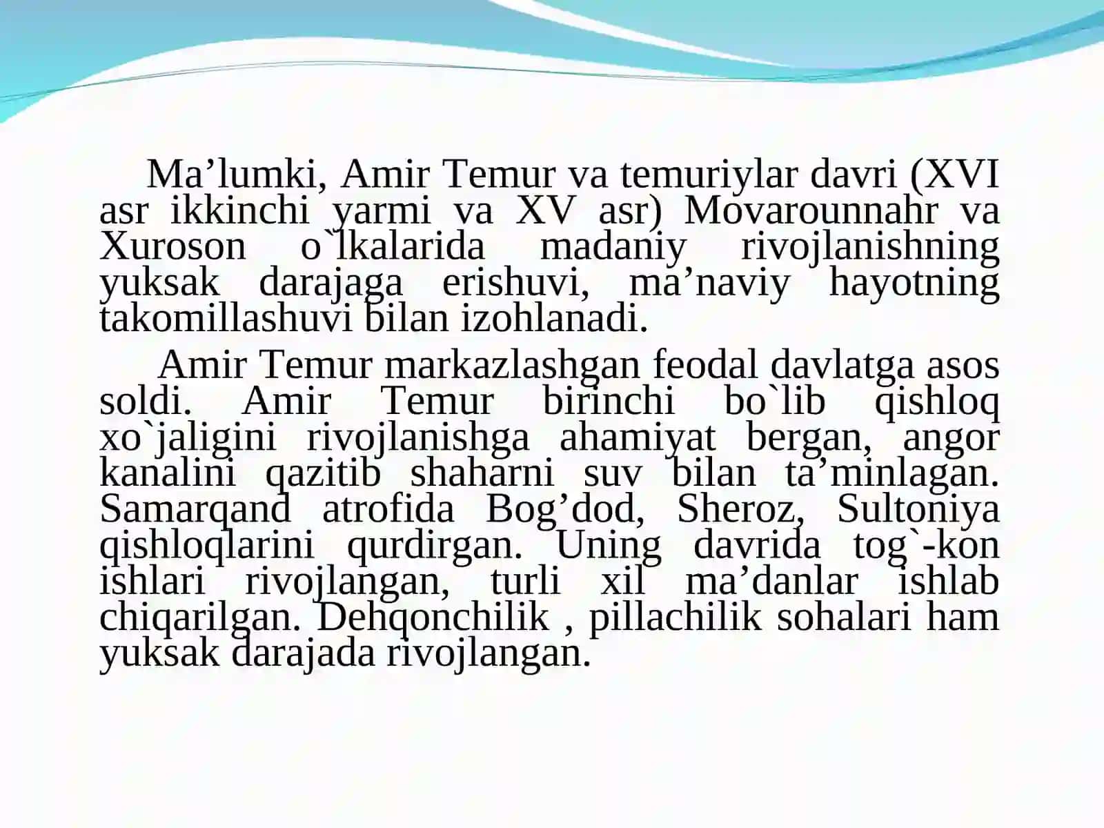 Temur va Temuriylar davri tarixi 3