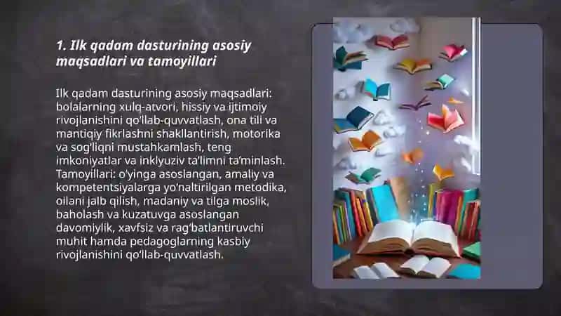 Ilk qadam o'quv dasturi Takomillashtirgan o'quv dasturi 3
