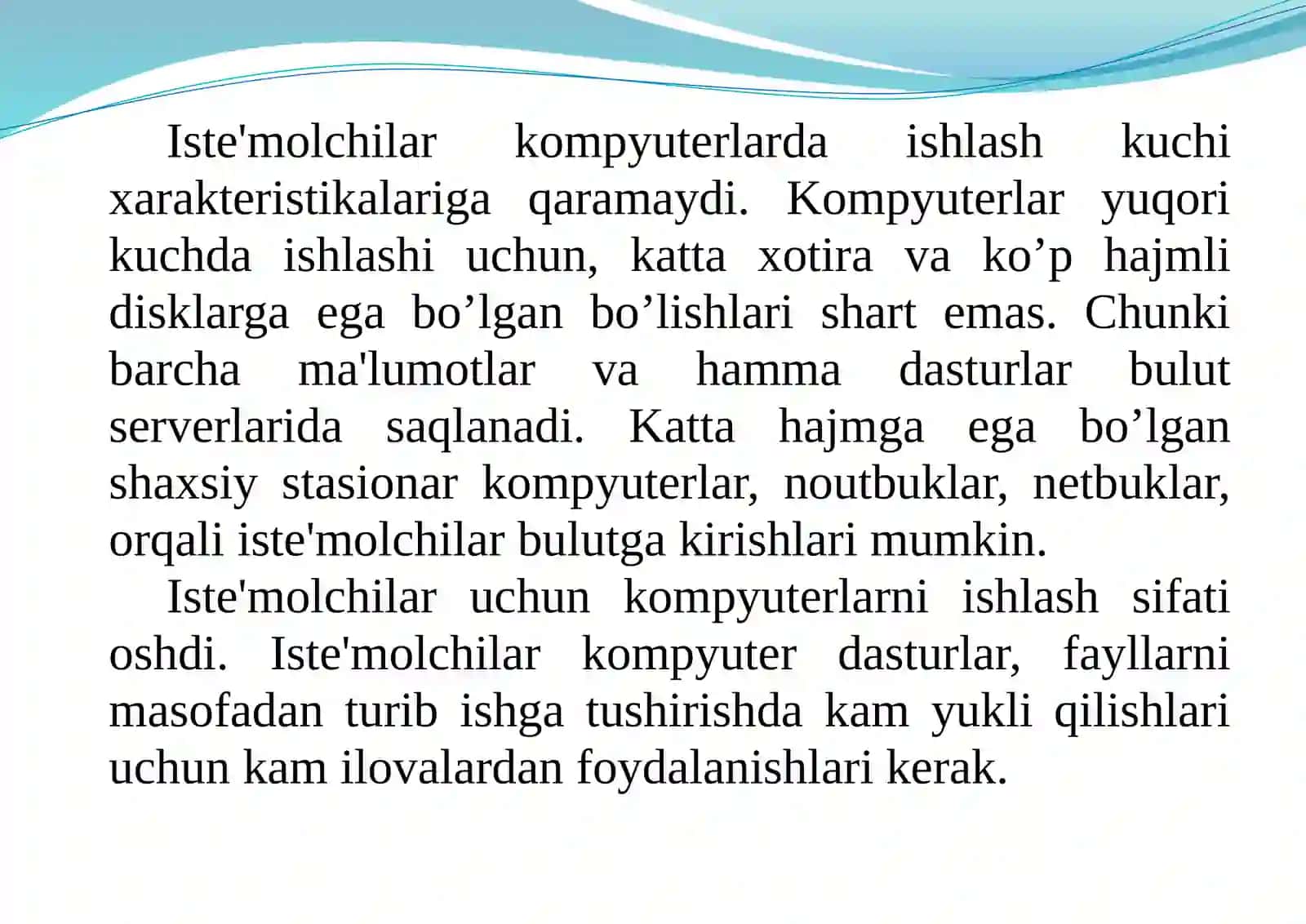 Ma’lumotlar va bulutdagi ma’lumotlar bazasini tarmoqda saqlash 3