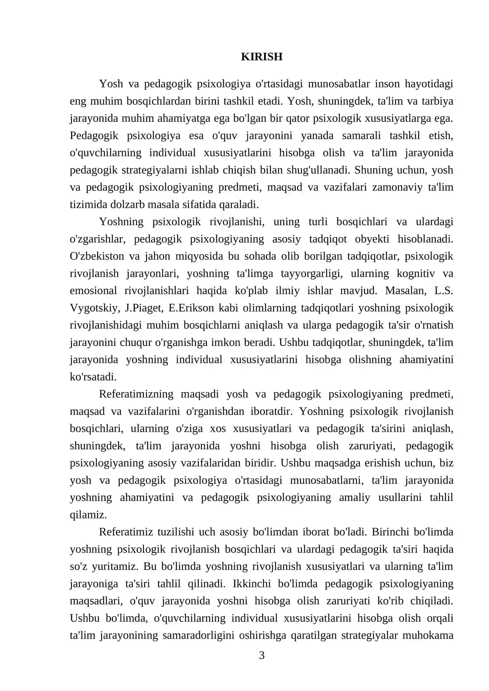 Yosh va pedagogik psixologiyaning predmeti, maqsad va vazifalari 3