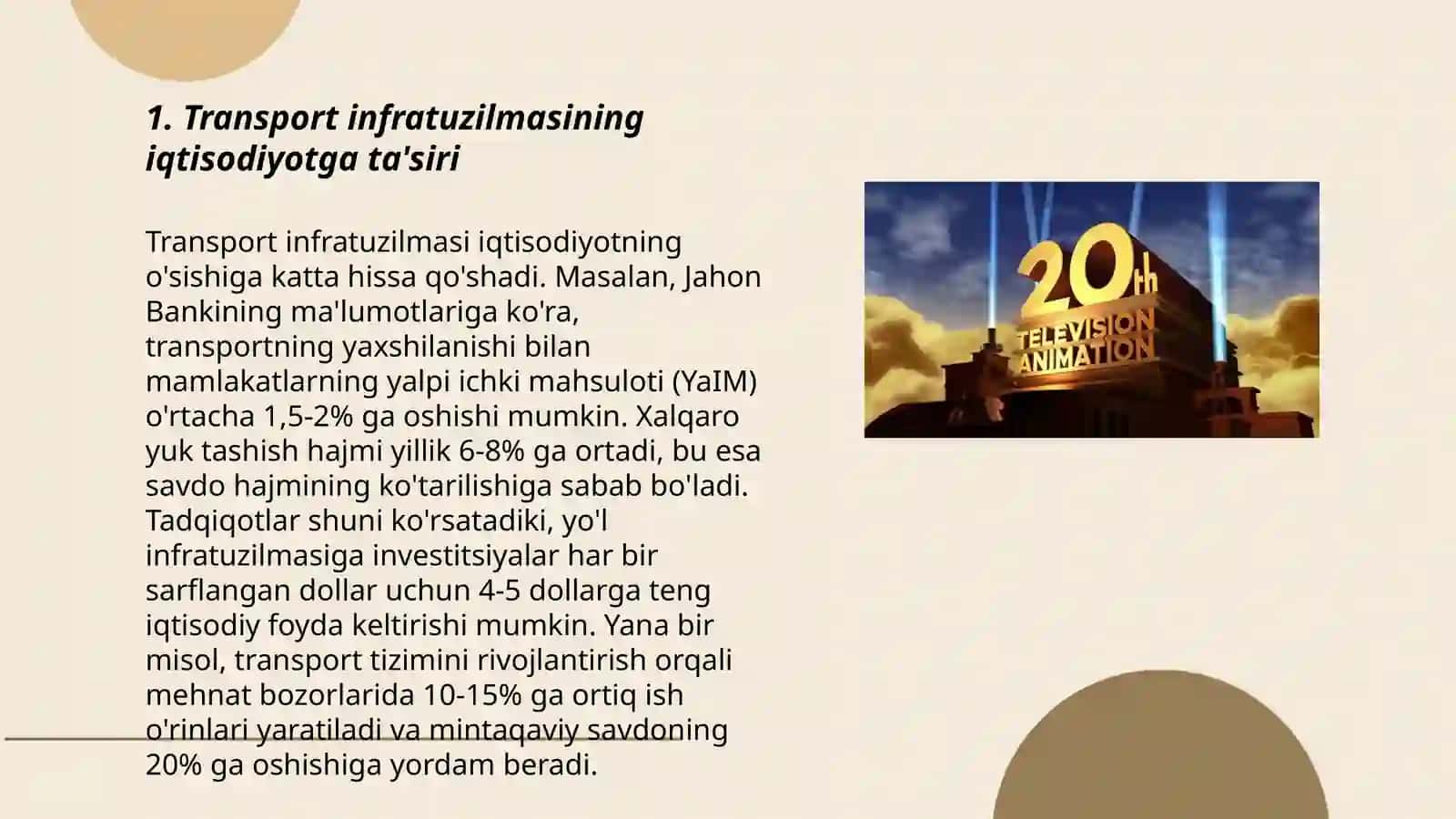 Transport infratuzilmasining iqtisodiyotga ta'siri 3