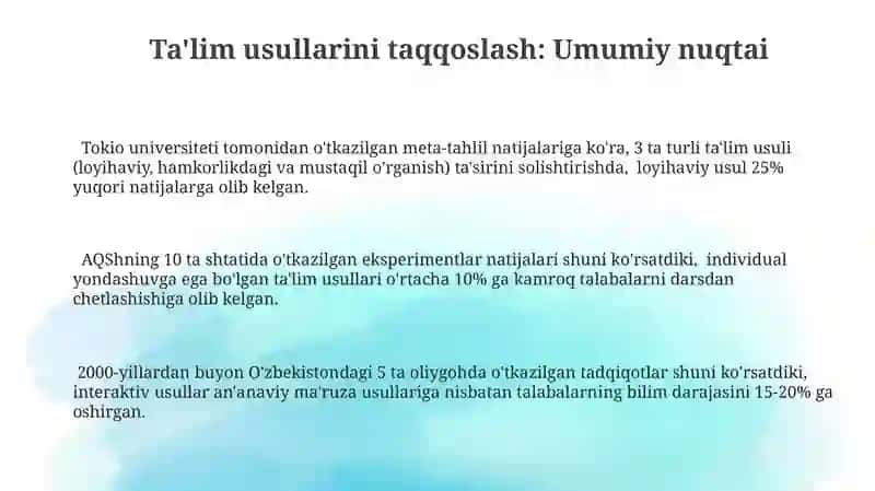 Savod o‘qitish metodlariga qiyosiy-tanqidiy tahlil 3