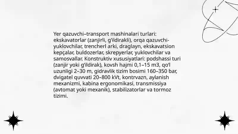 Yer qazuvchi–transport mashinalari bilan grunt qazish 3