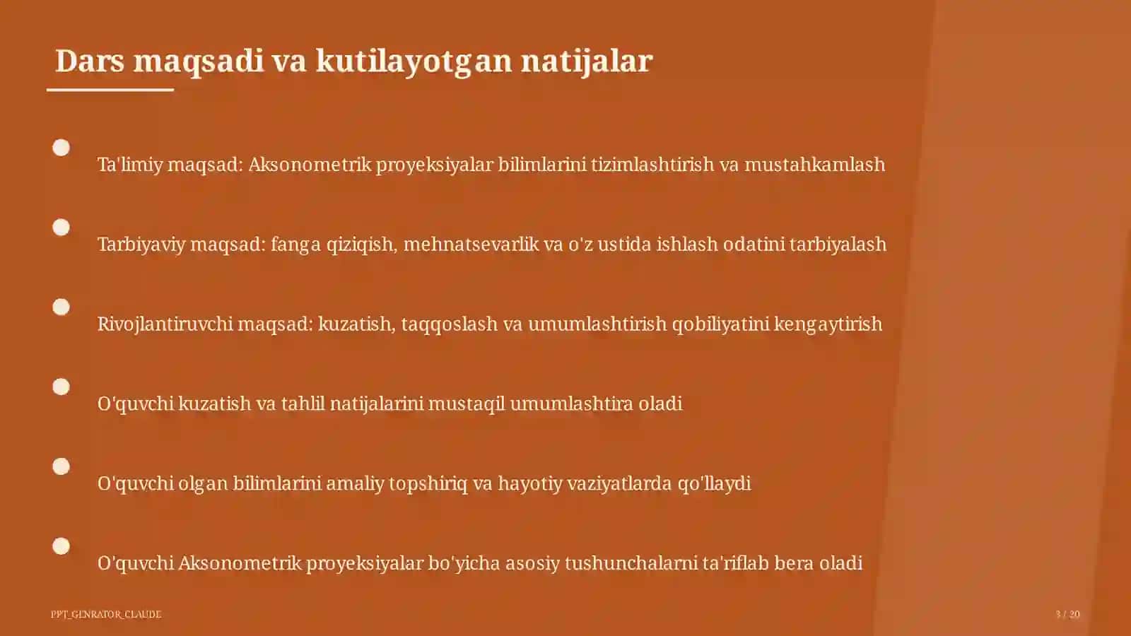 Aksonometrik proyeksiyalar (8-sinf) 3