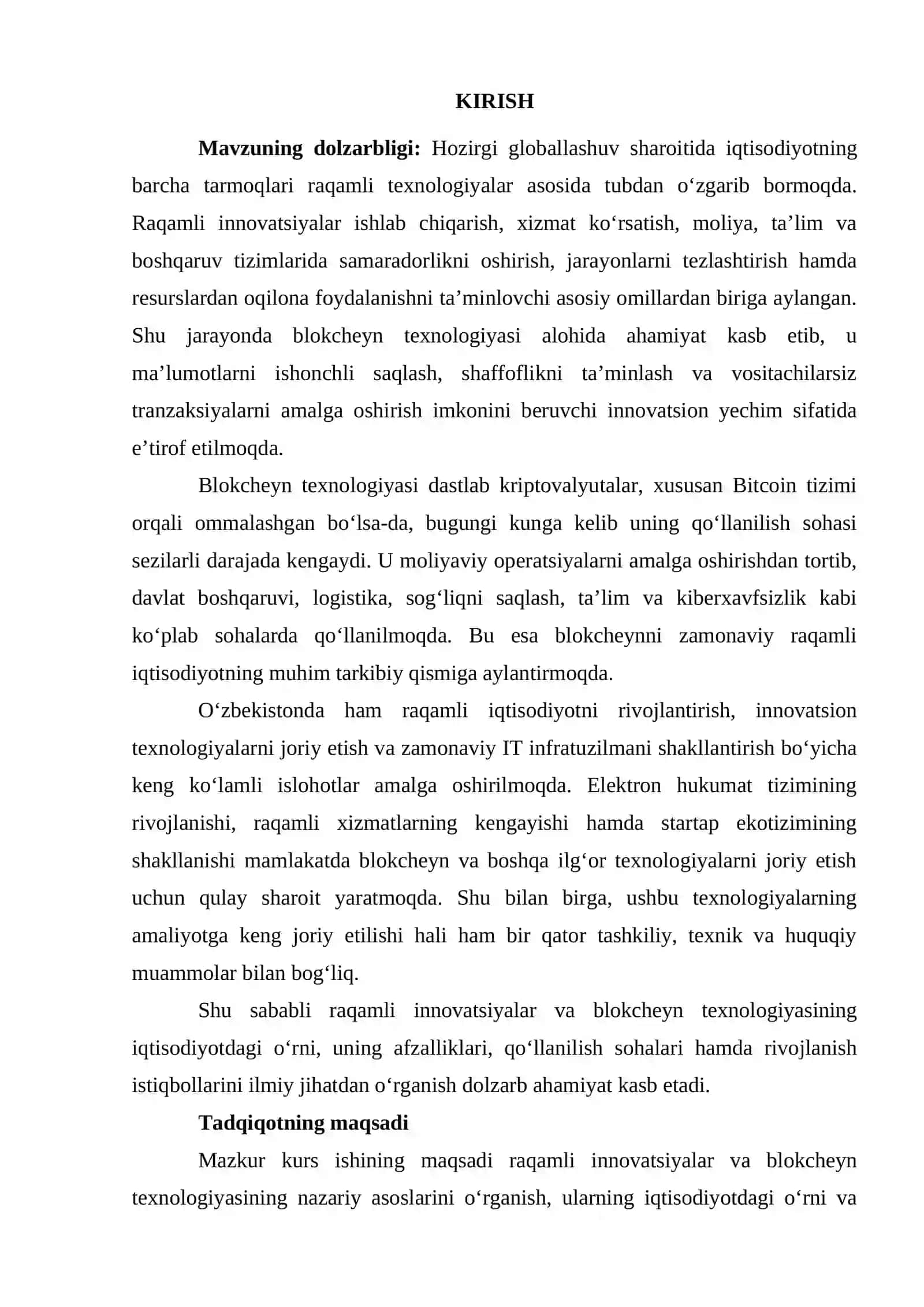 Raqamli innovatsiyalar va Blokcheyn tehnologiyasi 3