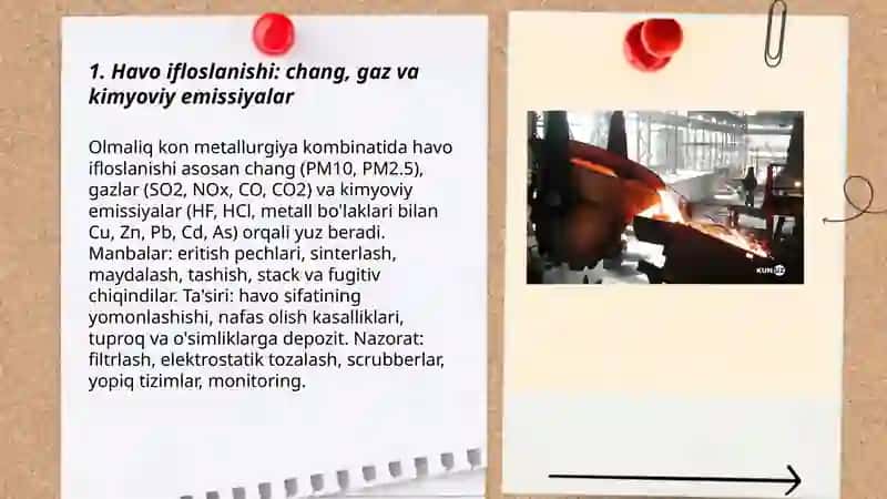 Olmaliq kon metallurgiya kombinatining atrof muhitga tasiri 3