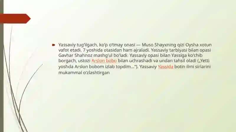 Xo’ja Ahmad Yassaviy ijodiy merosi. Ibn Sinoning falsafiy qarashlari 3