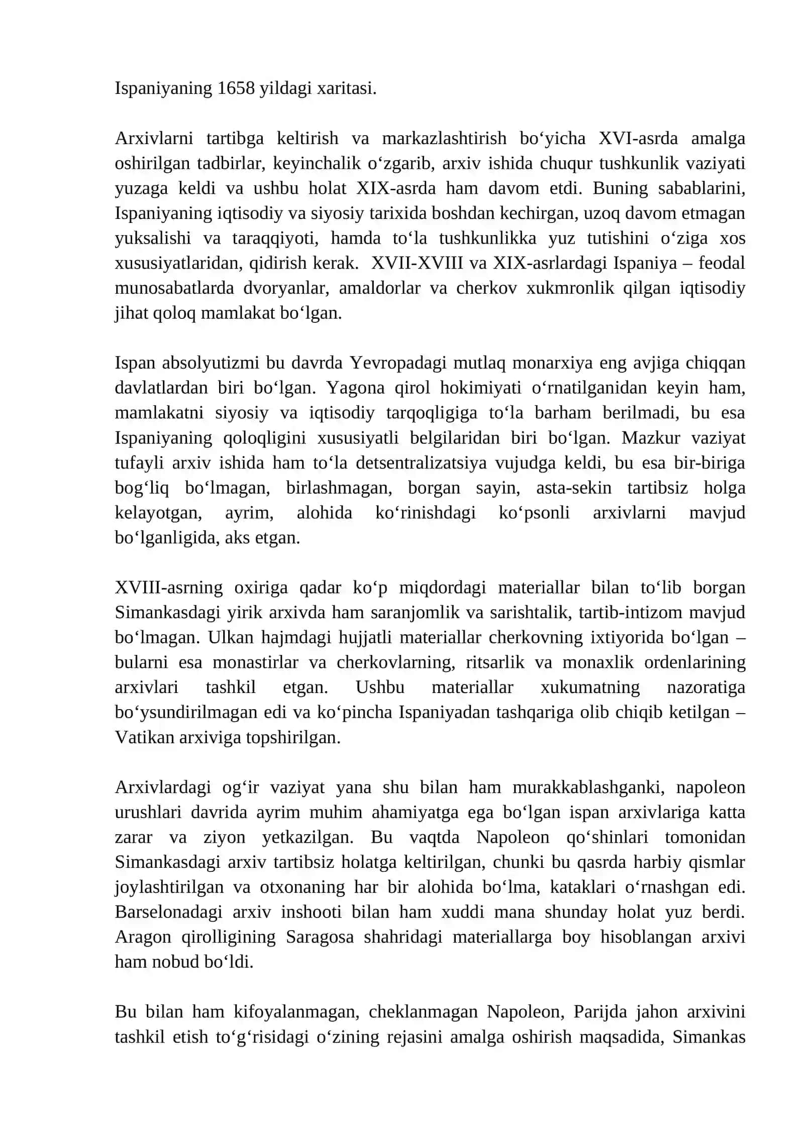 Yangi davrda Ispaniyada arxiv ishi 3