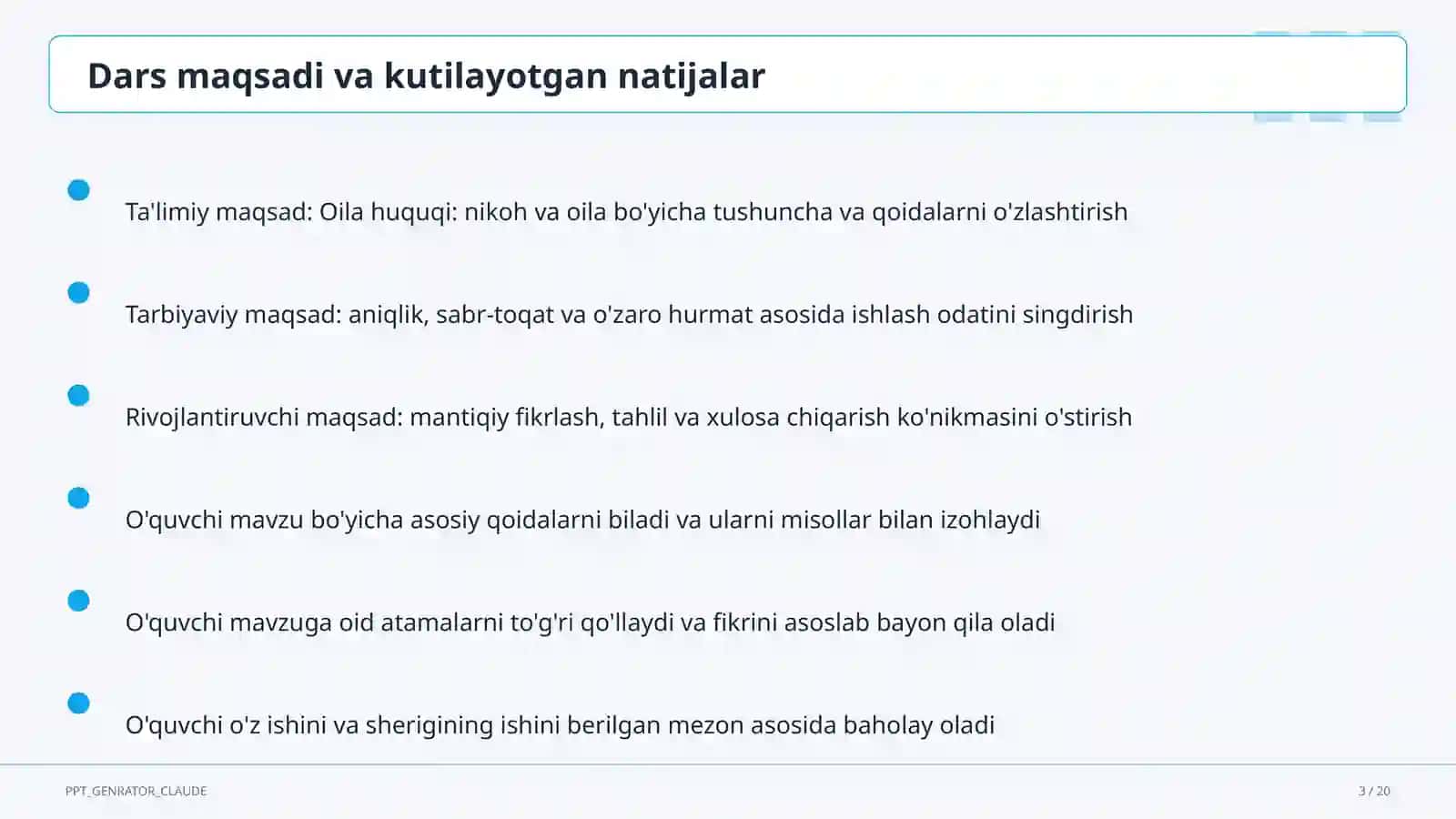 Oilа huquqi: nikoh va oila (9-sinf) 3
