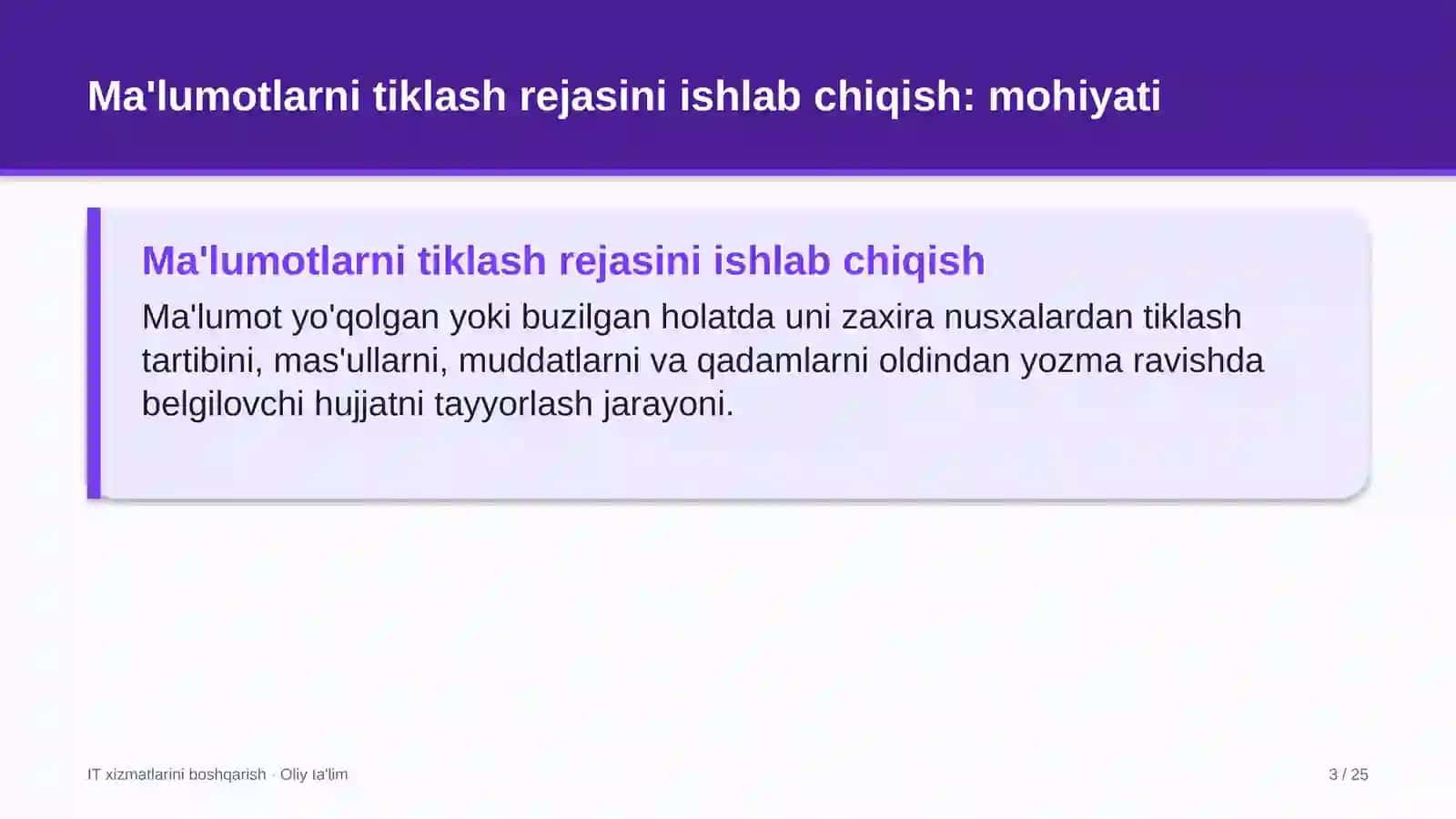 gaz qazib olishda ma'lumotlarni tiklash rejasini ishlab chiqish 7445 3