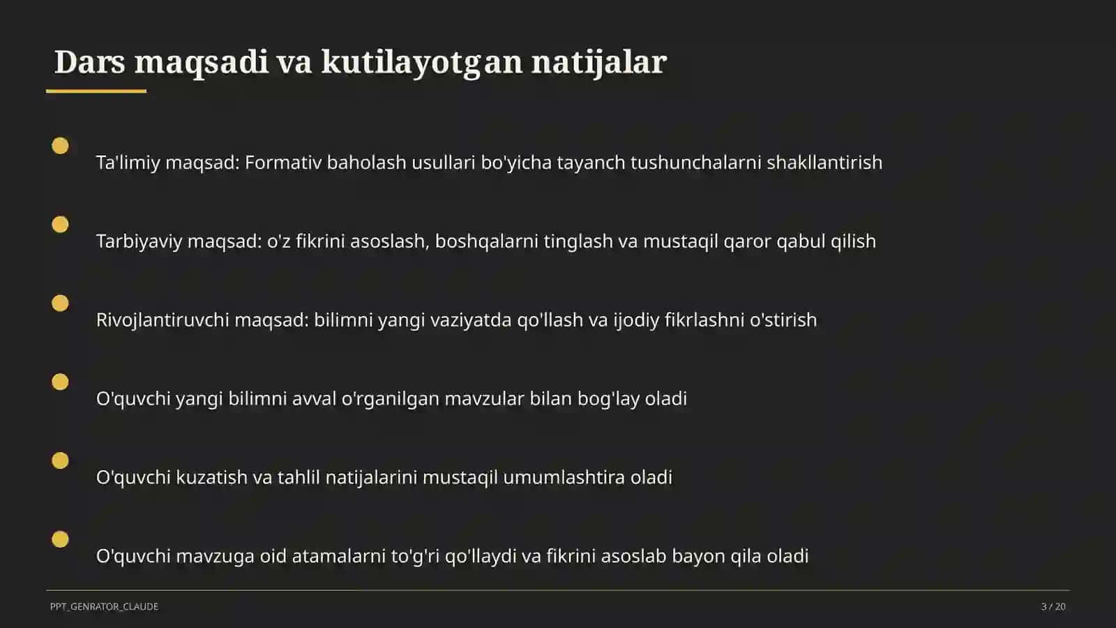 Formativ baholash usullari 3