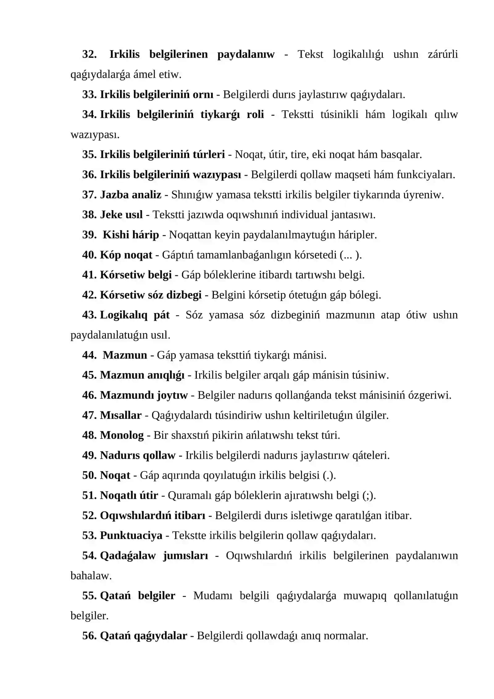 Baslawısh klass sabaqlıqlarında punktuaciyaǵa tiyisli berilgen materiallardı analiz etiw 3