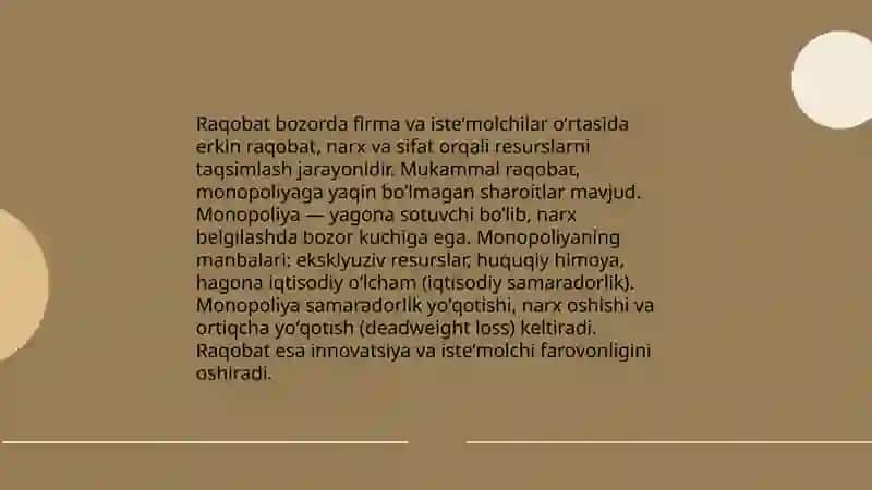 Raqobat va manapolya 3