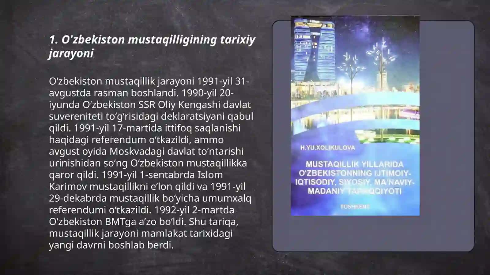 O'zbekistonda Mustaqillik G'oyalarining Tarixiy Asoslsri- Siyosiy, Ijtimoiy-Iqtisodiy va Madaniy Hayot 3