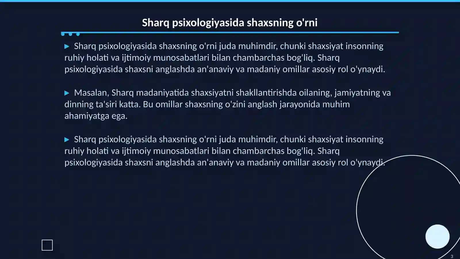 Sharq psixologiyasida shaxs muammosi 3
