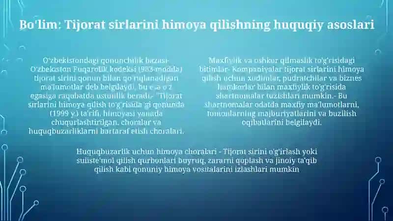 Korxonaning Tijorat Siri Va Iqtisodiy Xafsizligi 3