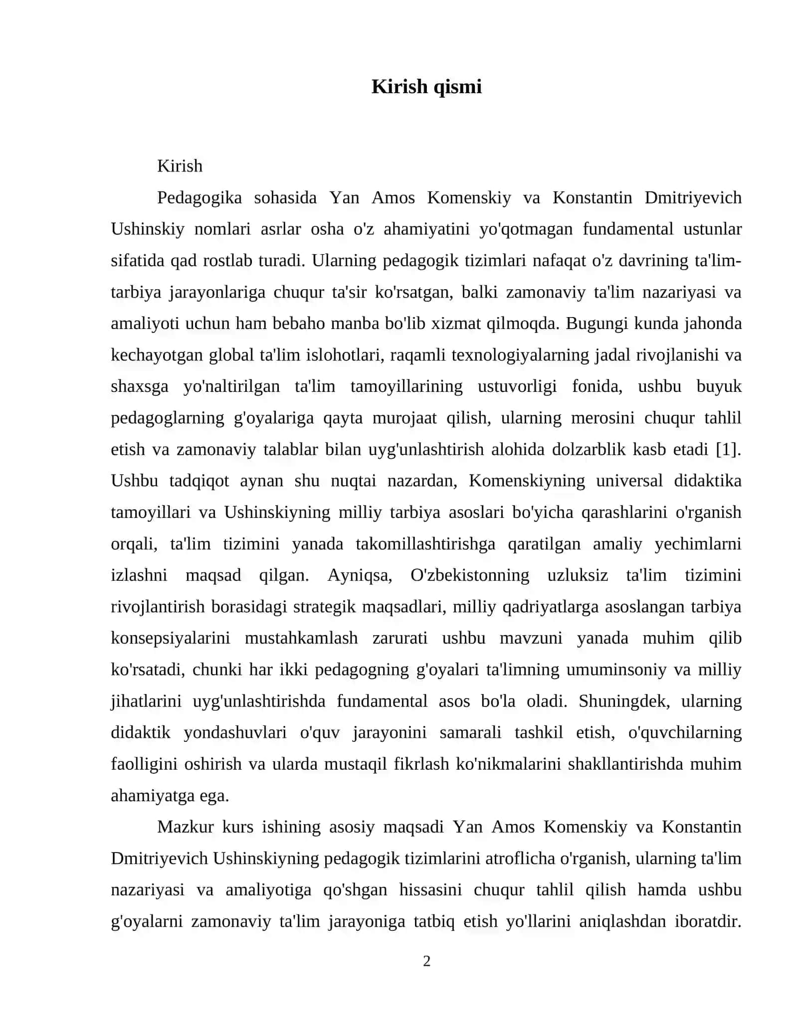 Yan Amos Komenskiy pedagogik tizimi. K.D.Ushenskiyning pedagogik tizimi 3