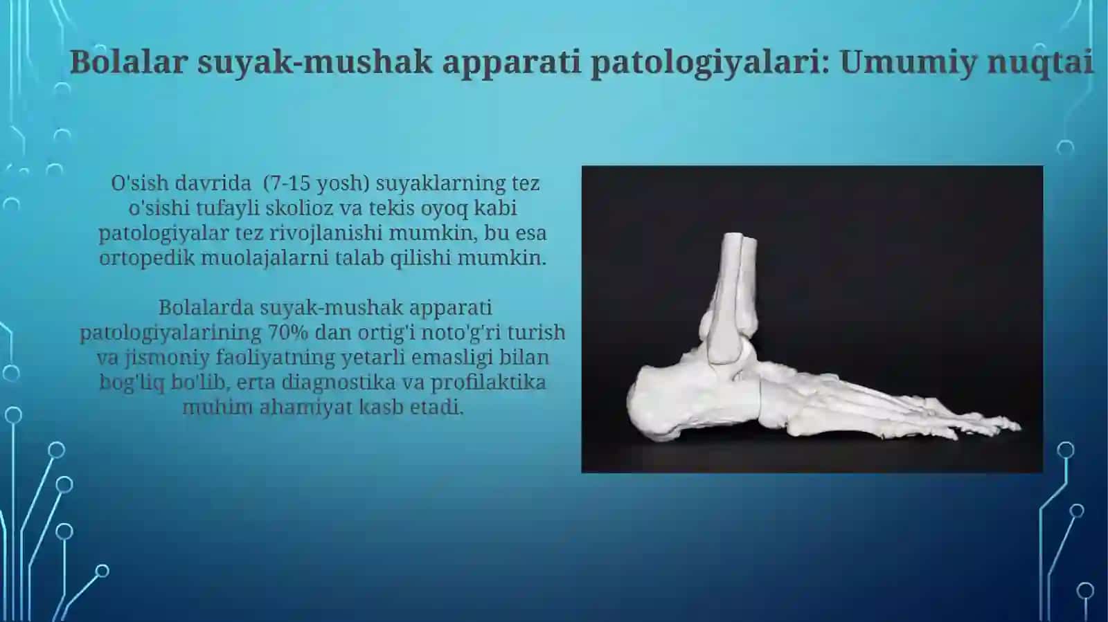 Bolalarda suyak tayanch apparatining patologik xolatlari: skalioz,yassi oyoqlilik 3